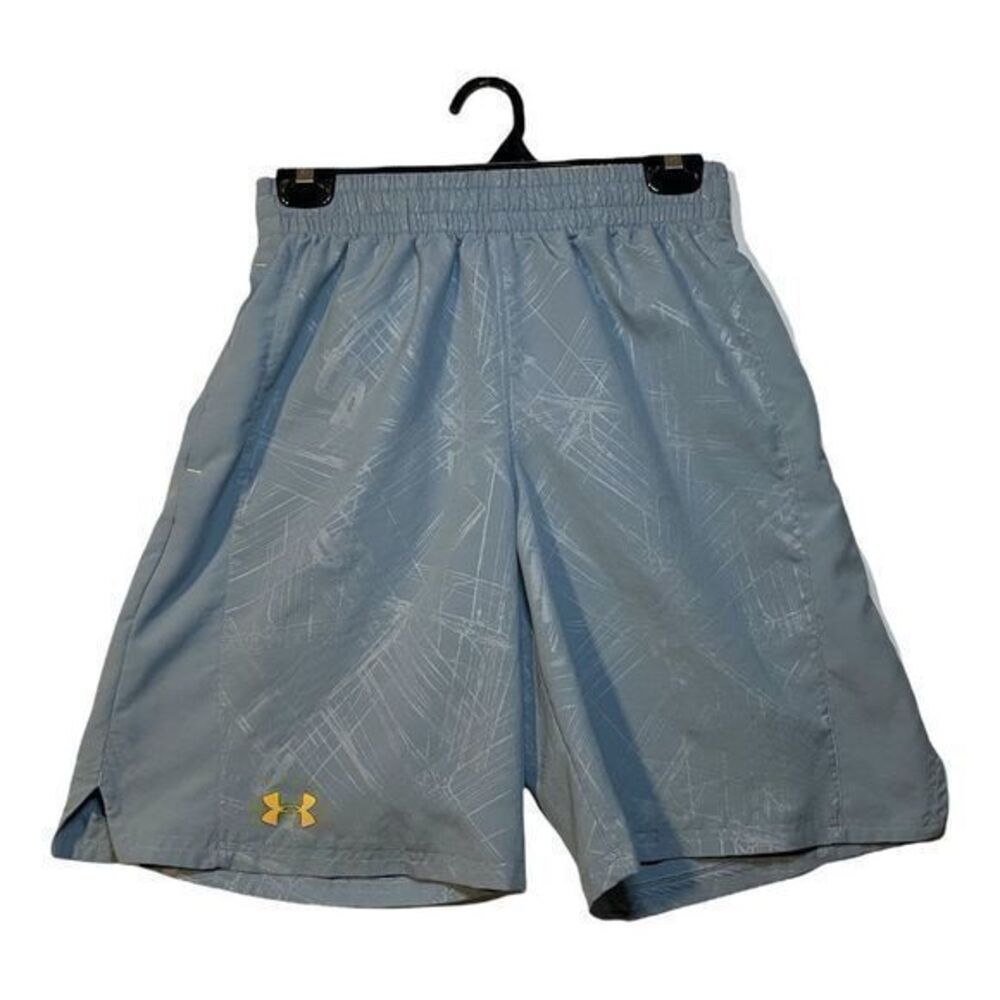 Under Armour Basketball Shorts Womens Size Medium Light Blue Graphic Print